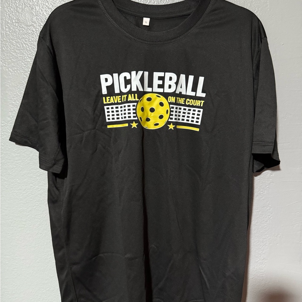 NWOT Black Pickleball T-Shirt Size L Ships 1 day!
